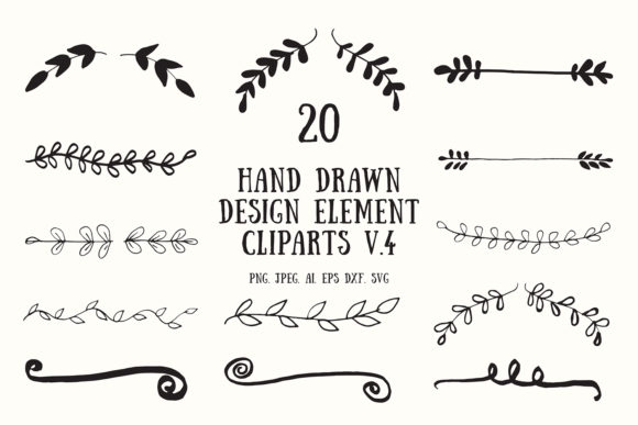 20 Handmade Design Element Clipart 4: A Versatile Tool for Creative Professionals