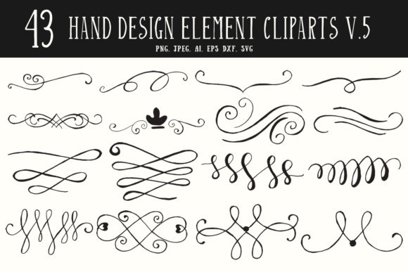 40 Hand Design Element Clipart 5