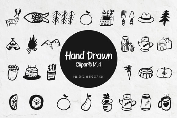 45 Handmade Miscellaneous Cliparts V4: A Versatile Design Resource for Modern Creators