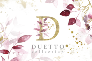 Duetto - Gold Watercolor Leaf Set: A Versatile Design Resource for Creative Professionals