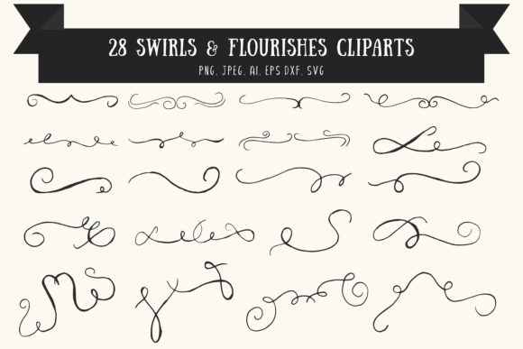 Exploring the Versatility of Swirls Flourishes Cliparts Ver. 1 and 25