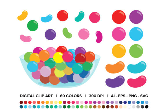 Gumballs Jelly Beans Candy Bowl