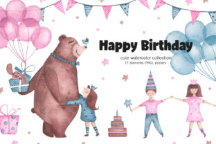Happy Birthday - Watercolor Clipart