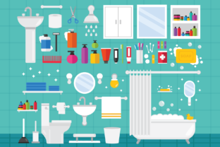 Home Bathroom Clip Art Set: A Versatile Resource for Designers and Businesses