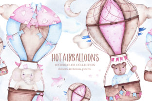 Hot Airballoons Watercolor Clipart: A Versatile Collection for Creative Projects
