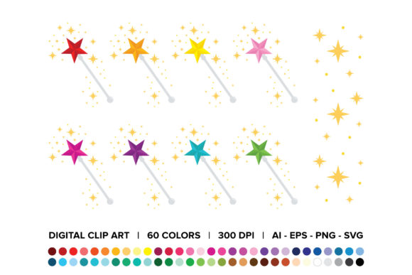 Magic Star Fairy Wand Clip Art: A Versatile Tool for Creative Professionals