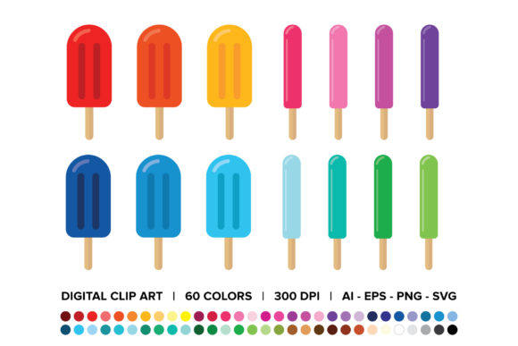 Popsicles Ice Pops Clip Art Set