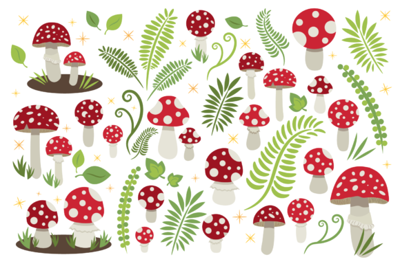 Toadstool Mushroom Clip Art Set