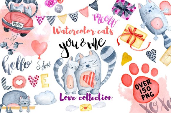 Watercolor Valentines Day Cats: A Creative Resource for Every Occasion